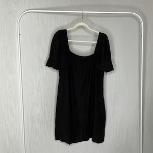Square Neck Black Dress